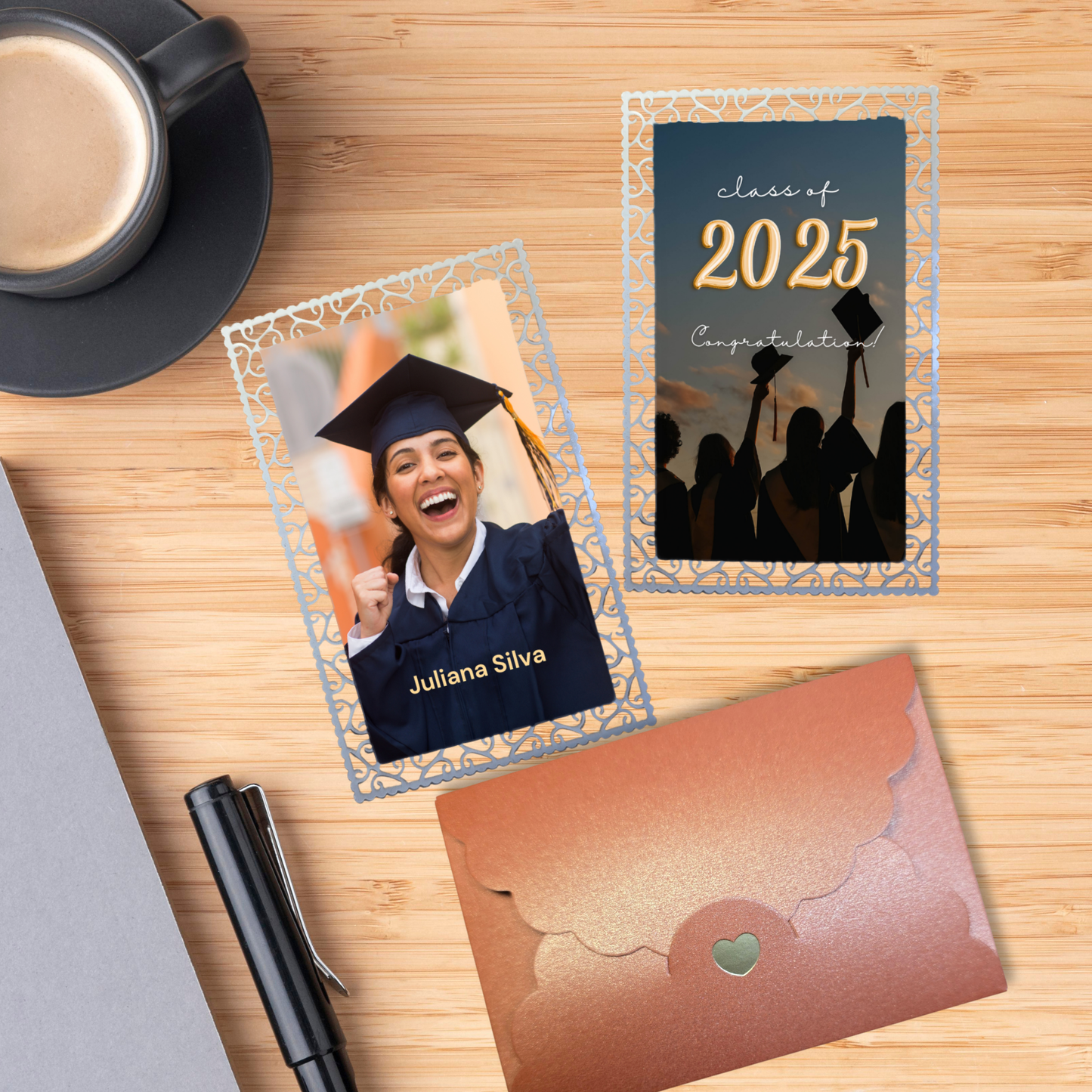 Laser Cut Custom Graduation Wallet Card 2025