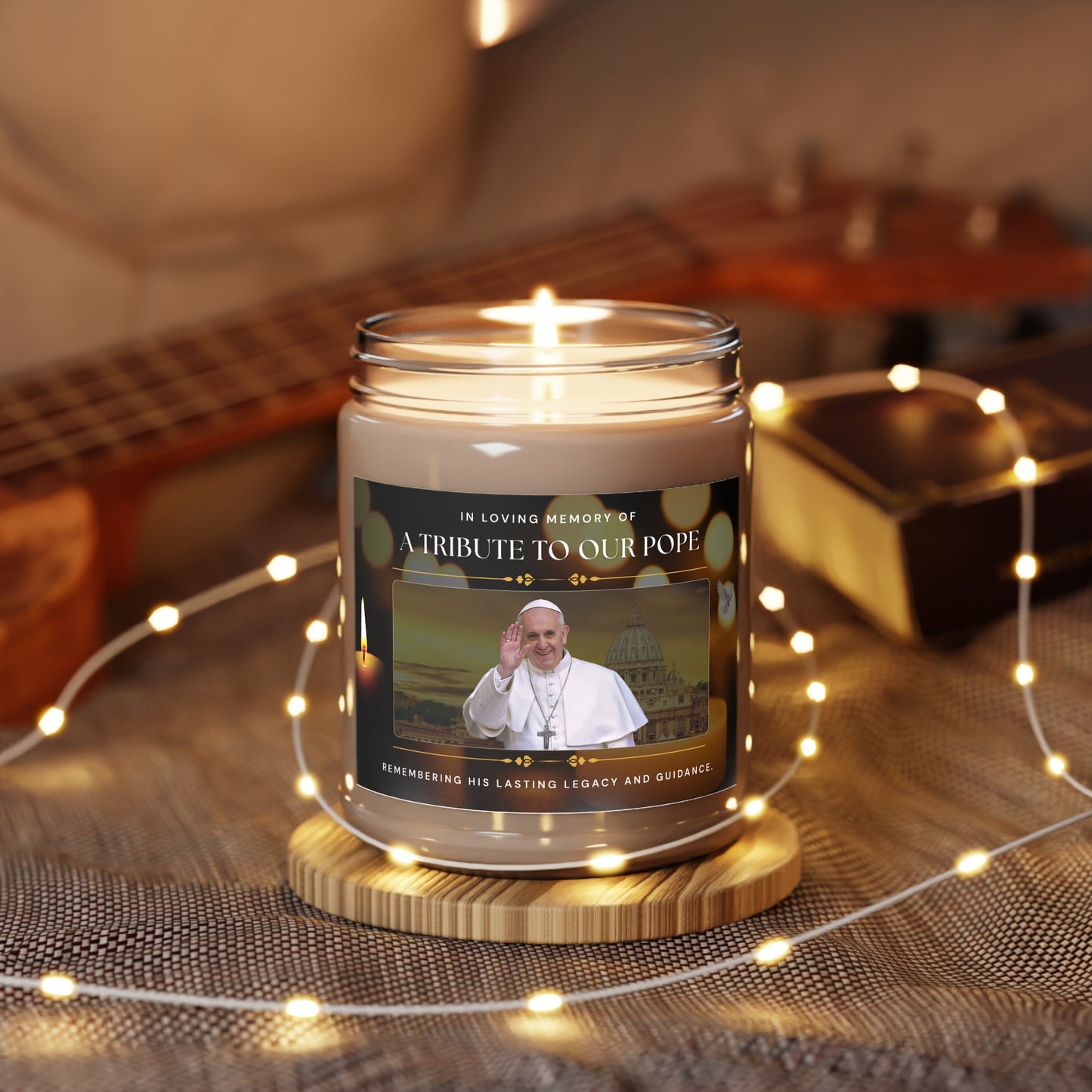 In Loving Memory of Pope Francis | Personalized Tribute Candle